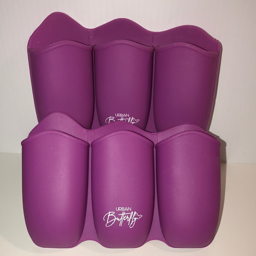 Urban Butterfly Purple Mirror cling brush holders